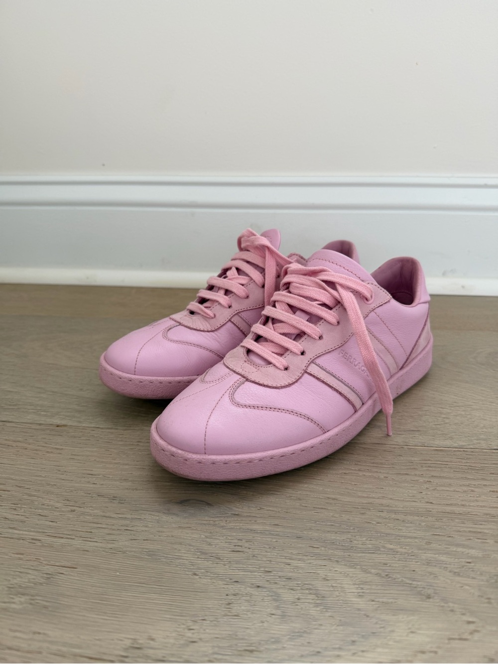 Ferragamo Achille Pink Leather Sneaker